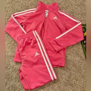 Adidas Pink/White Jacket & Pants Tracksuit | Size 6